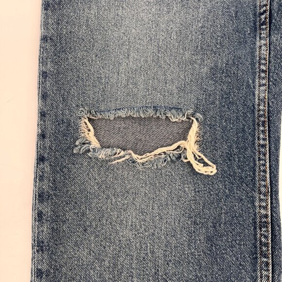 Rails Medium Blue Distressed Wide Leg Jeans Size 29 Raw Hem Cotton Denim - Picture 13 of 16